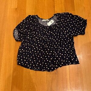 Abercrombie & Fitch New With Tags Polka Dot Button Down Blouse Size Small Womens